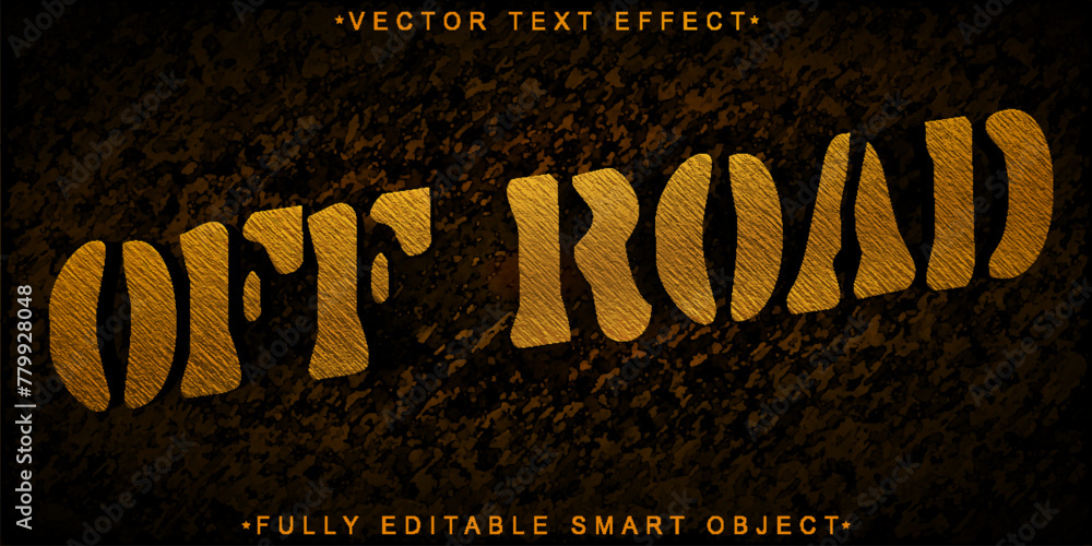 Poster orange worn off road vector fully editable smart object text effect