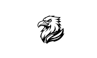 seagull mascot logo icon in black and white, seagull mascot design