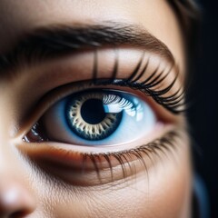 Close up of woman's blue eye - 779928051