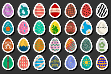 Illustration on theme celebration holiday Easter with hunt colorful bright eggs