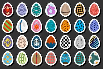 Illustration on theme celebration holiday Easter with hunt colorful bright eggs
