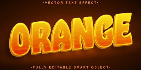 Cartoon Orange Vector Fully Editable Smart Object Text Effect