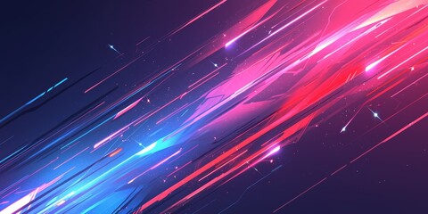 Abstract background with colorful light and neon lines, futuristic design for presentation or technology theme. 