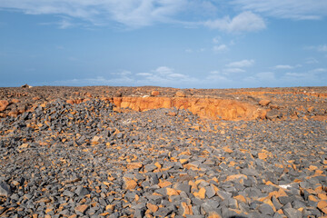 paysage volcanique sur l'île de Saint Vincent au Cap Vert en Afrique de l'Ouest