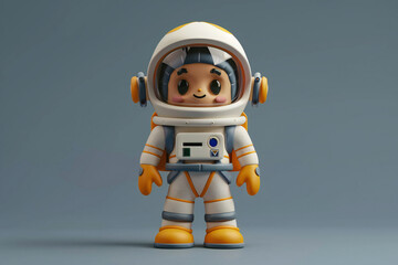 Naklejka premium Illustration of a cosmonaut, 3d render