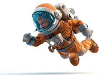 Illustration of a cosmonaut, 3d render