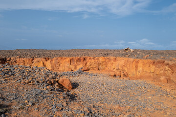 paysage volcanique sur l'île de Saint Vincent au Cap Vert en Afrique de l'Ouest