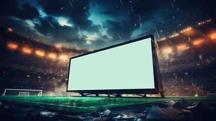 generated illustration of Electronic billboard display at stadium.