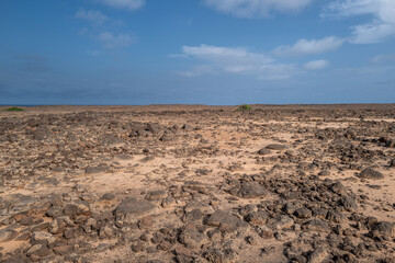 paysage volcanique sur l'île de Saint Vincent au Cap Vert en Afrique de l'Ouest