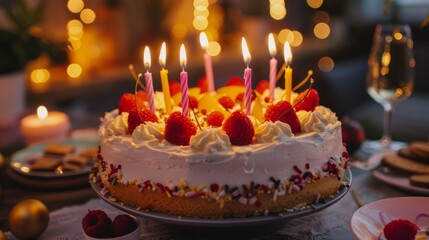 Birthday cake with candles