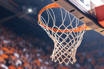 Fototapeta premium Basketball background with a ball scoring