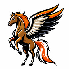 Fototapeta na wymiar majestic-horse-with-open-wings---vector-logo