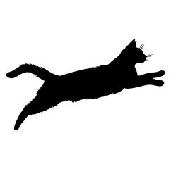 silhouette cat jumping icon