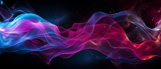 blue and magenta light streaks isolated on black background