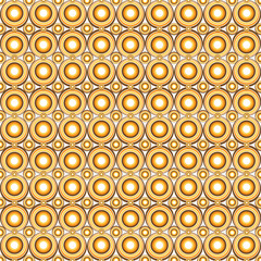 Retro 60s 70s Vintage Mid Century Orange And Brown Circles Pattern 