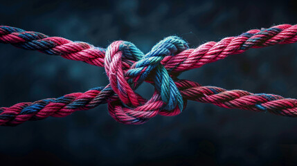 Colorful Knotted Ropes Symbolizing Strength and Unity