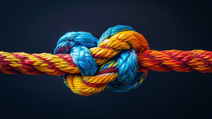 Colorful Knotted Ropes Symbolizing Connection and Strength