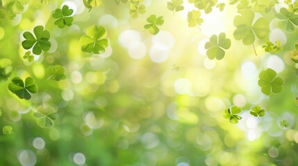 background with falling clover leaves