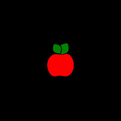 Apple icon simple sign  isolated on black 