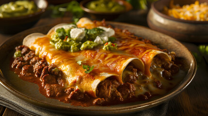 Delicious Homemade Beef and Cheese Enchiladas in Baking Tray