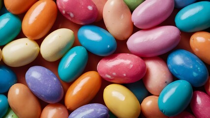 close up of colorful stones a close up of a bunch of candy beans.
