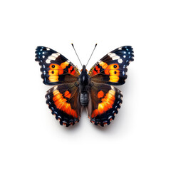 Orange and Black Butterfly on White Background. Generative AI
