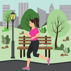 Run. Outdoor sports. High quality vector illustration.