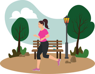 Run. Outdoor sports. High quality vector illustration.