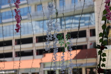 Floral decorations at outdoor mall in Manila
