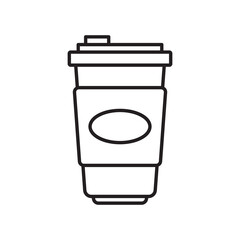 Thermo cup icon. Outline illustration of thermo cup icon for web design isolated on white background