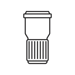 Thermo cup icon. Outline illustration of thermo cup icon for web design isolated on white background