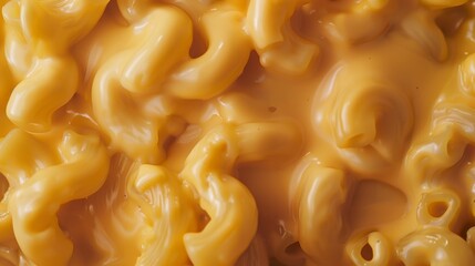 Creamy macaroni and cheese close-up texture background