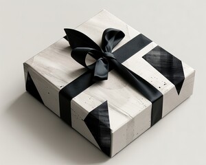 A minimalist geometric gift box with sharp lines and shapes in monochrome