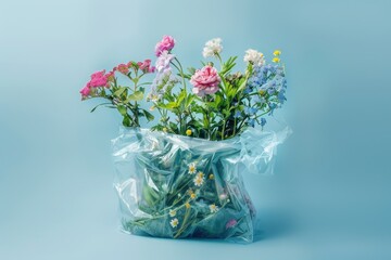 Nature Meets Plastic: A Stark Reminder of Beauty and Waste - Generative AI