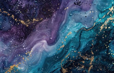 Mystical Ocean Currents: An Abstract Acrylic Masterpiece - Generative AI