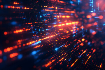 Obraz premium Dynamic Light Trails and Digital Data Flow Concept