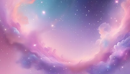 Background Pastel glitter pink purple fantasy galaxy.