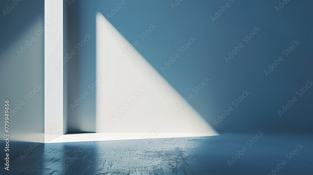 Poster a bright, sunlit background with a long shadow cast by an unseen object, creating a blank space bene