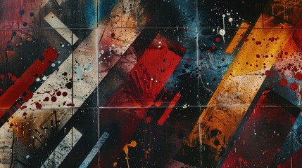 Layers of spray paint create a gritty and urban texture background, full of raw energy and movement.
