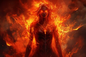 Tormented Souls hell fire. God soul. Generate Ai - obrazy, fototapety, plakaty