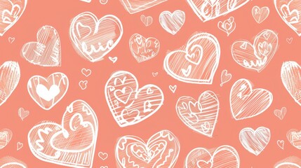 Artistic vector illustration of heart seamless background pattern