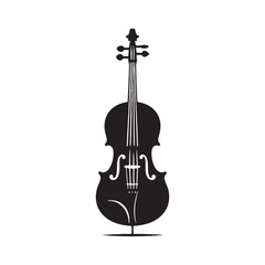 Harmonious Composition: Enchanting Silhouette of Cello Music Instrument, Illustrated and Vectorized to Perfection, Cello Illustration - Minimallest Cello Vector
