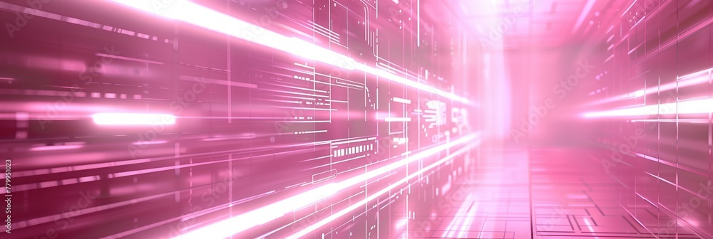 Poster pink bright glowing digital data science technology high tech electronics background for scientific 