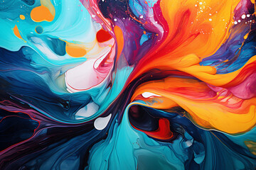 An HD-captured image of a mesmerizing abstract background, characterized by vivid and dynamic paint...