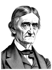 Philosophical Luminary Ralph Waldo Emerson Timeless Portrait, generative AI