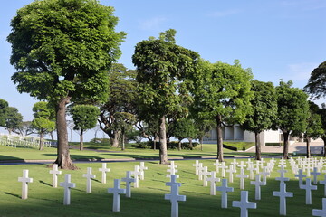 American gravestones for world war two at manila american cemetery memorial on March 30, 2024