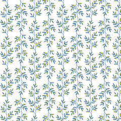 Seamless flowewrs and leaves pattern. Vector illustration