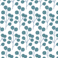 Seamless flowewrs and leaves pattern. Vector illustration