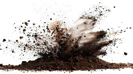 Dry black soil explosion 
