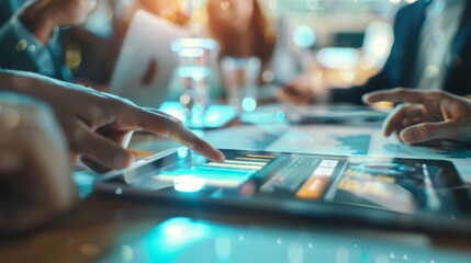 Team Analyzing Data on Tablet